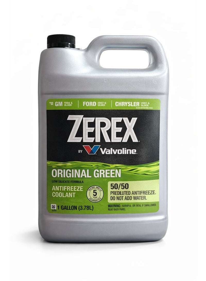 Zerex Original Green 50/50 Pre-Diluted Antifreeze Coolant – 1 Gallon (3.78L) - Image 1
